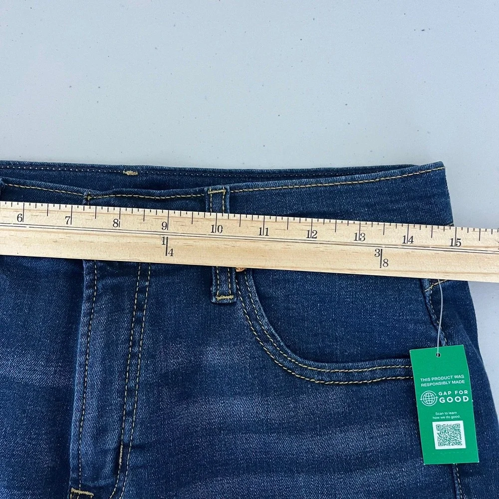 Gap 5 Inch Girlfriend Short Mid Rise Dark Wash Denim Jeans 28 6 Tall 570611-00-1